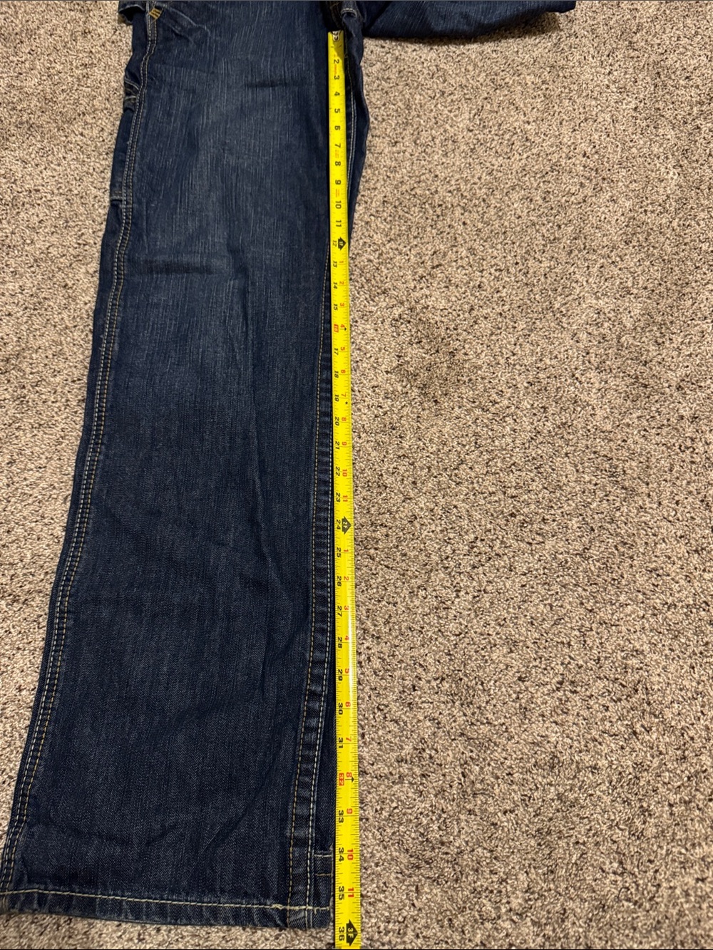 Ariat Men’s M4 Low Rise Bootcut Work Jeans in Dark Blue size 35/36 - Picture 4 of 6